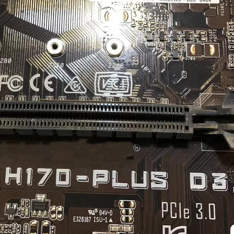 H170-PLUS D3 마더보드64GB M.2 DVI VGA HDMI PCI-E3.0 2xPCI LGA 1151 DDR3 H170 메인보드 완전 작동 리퍼