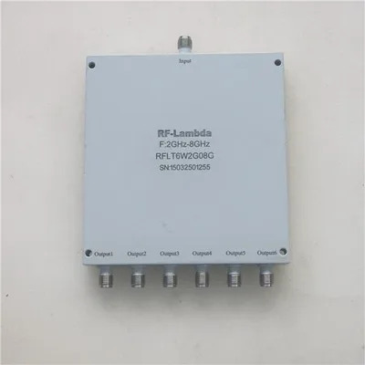 RF 람다 RFLT6W2G08G SMA 동축 1 포인트 6 전력 분배기 2-8GHz
