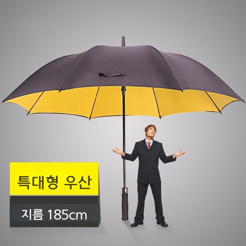 대형 골프 우산 남성용 방풍 강화 135cm 단층 검정 3인용 - 상세 이미지 2