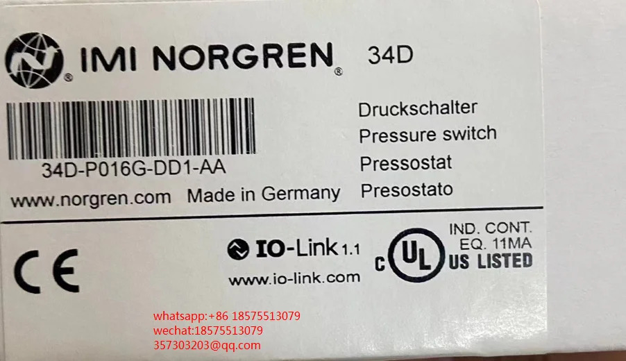 NORGREN 압력센서 34D-P016G-DD1-AA