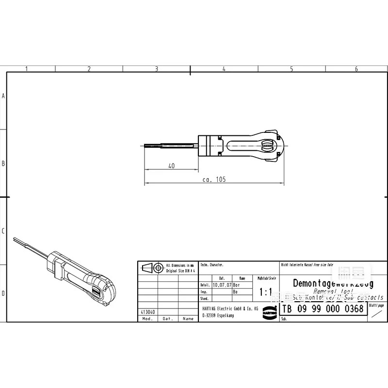 HARTING 09990000368 DB9 D-SUB 5A TL08 신