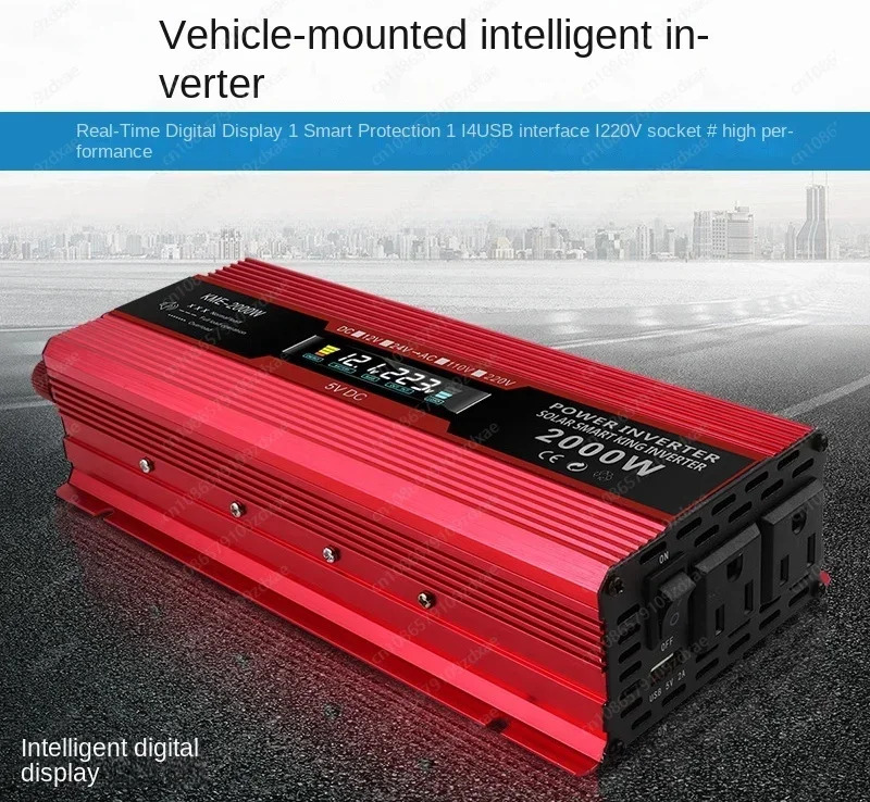 차량인버터 LCD 디스플레이 컨버터 미국 표준 12V 110V 220V 2000W