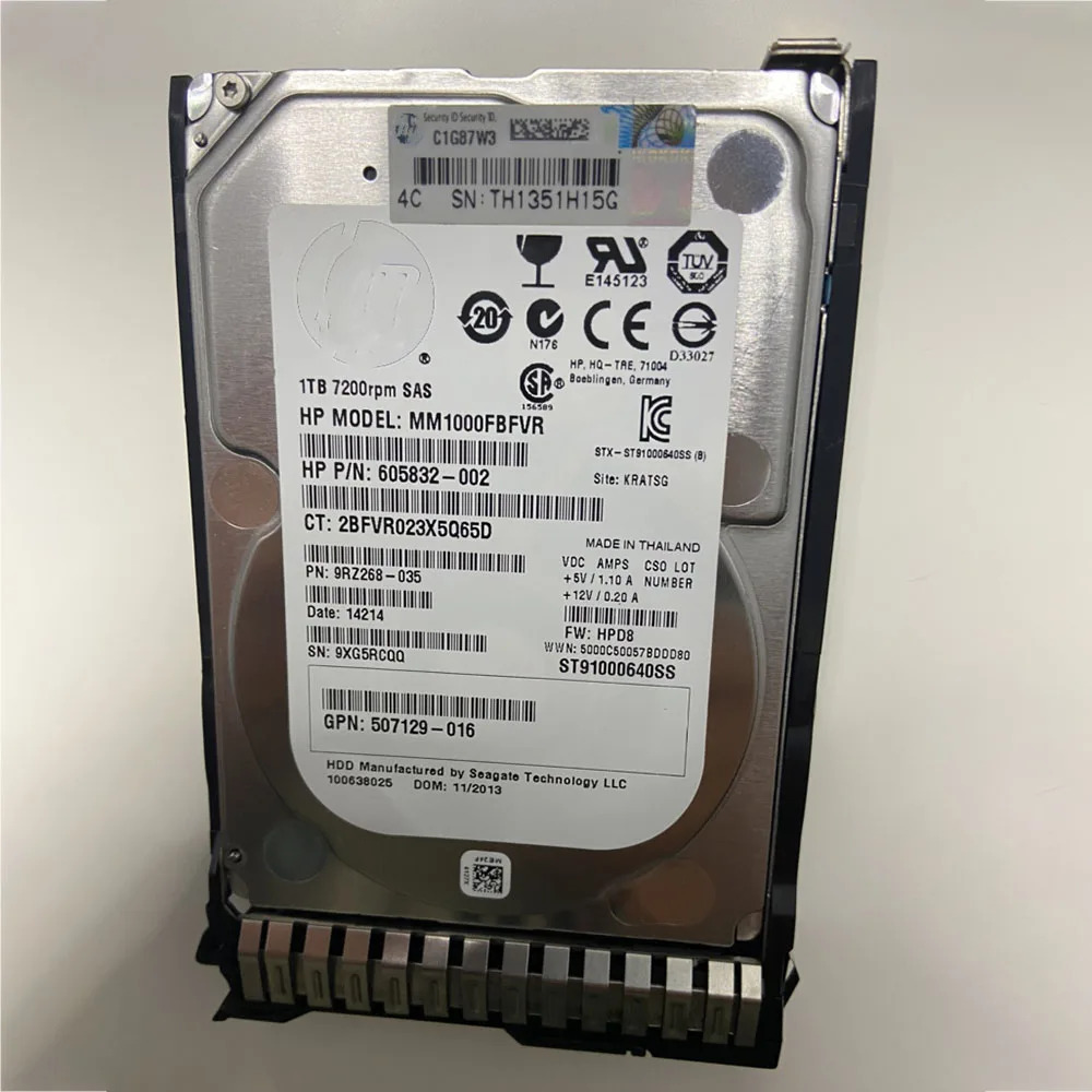 hp호환1TB 653954 -001 652749 -B21 SAS 7.2K 2.5 G8 G9 서버 하드