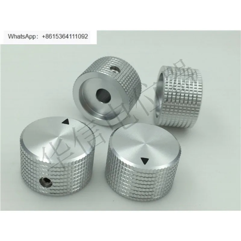 10pcs 알루미늄 실버 합금 전위차계 손잡이 캡 25MMX15.5MM 구멍 6.4MM