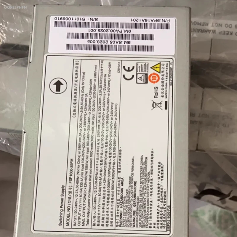 3Y 1600W 전원공급장치 FSP1600-29FM 9PA16A1201새 원본 PSU
