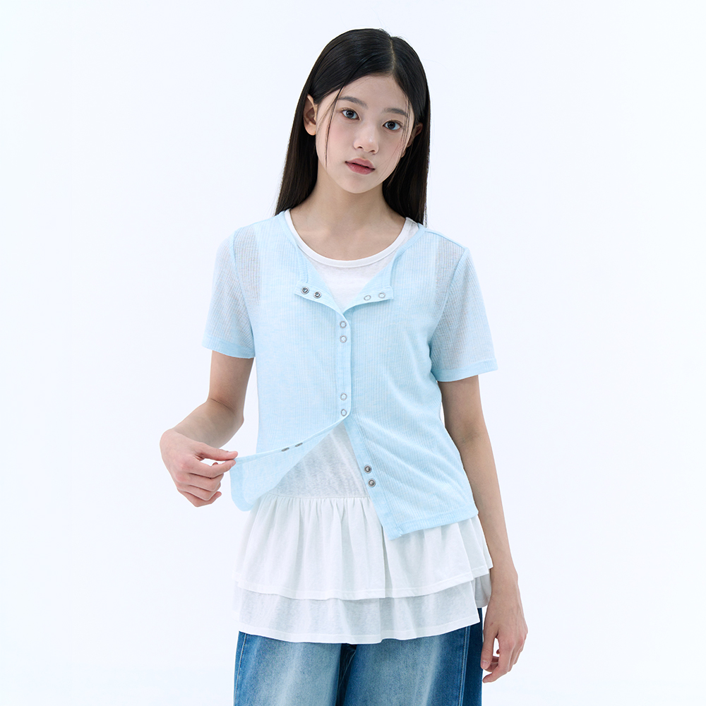 [N배송] 더데이걸 캉캉 나시 레이어드 가디건 TGRA26401 - 상세 이미지 3