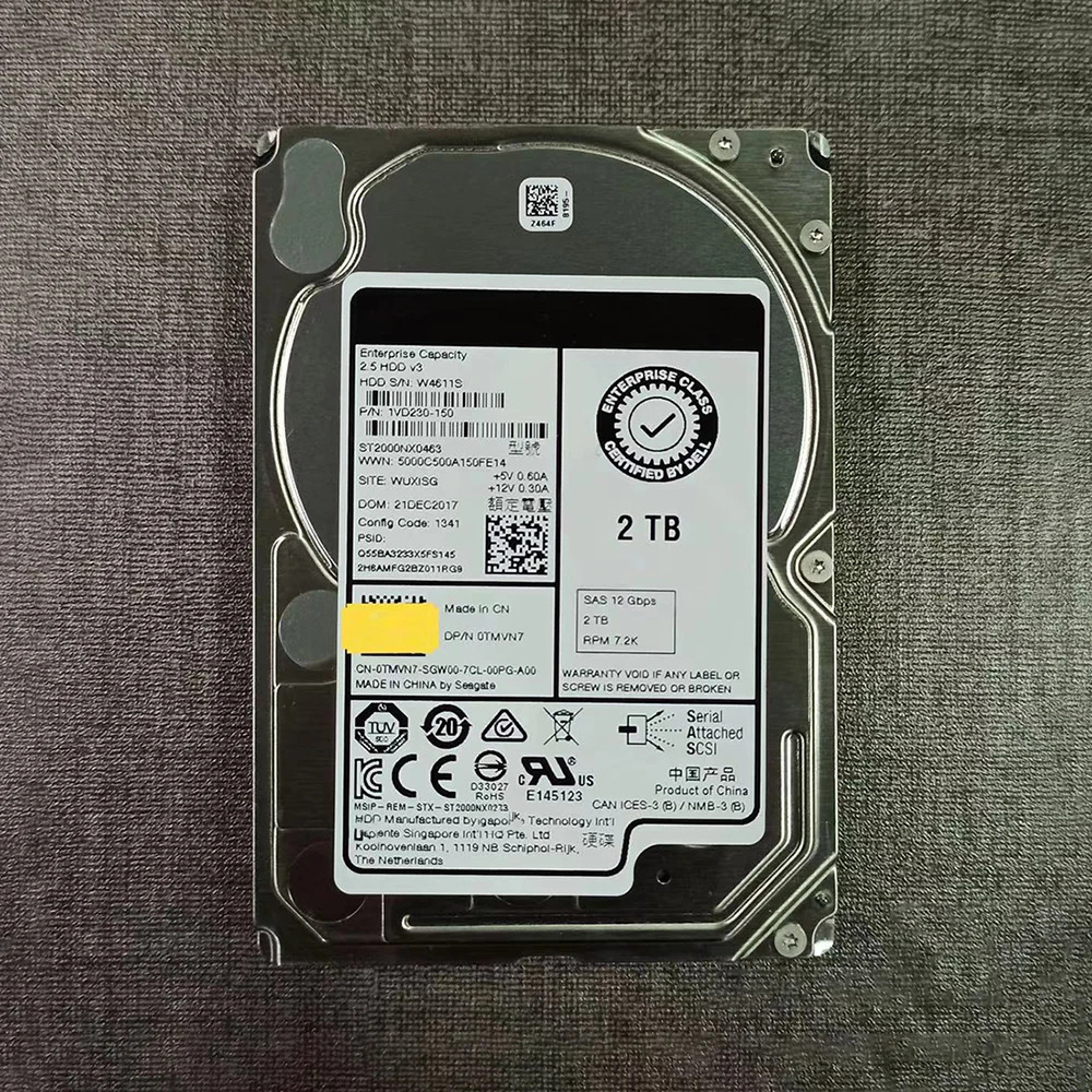 ST2000NX0463 서버 하드 HDD 0TMVN7 2T SAS 7.2K 2.5인치 12G 드라이브