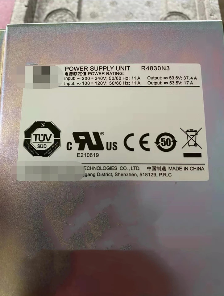 화웨이호환 디지털 정류기 모듈R4830N3 85V AC 300V 입력 53.5V DC 기본 출력