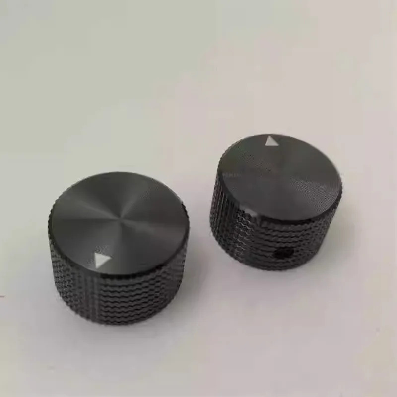 10Pcs 25MMX15.5MM 알루미늄 합금 손잡이 캡 전위차계 하이 엔드 구멍 6MM 검정색