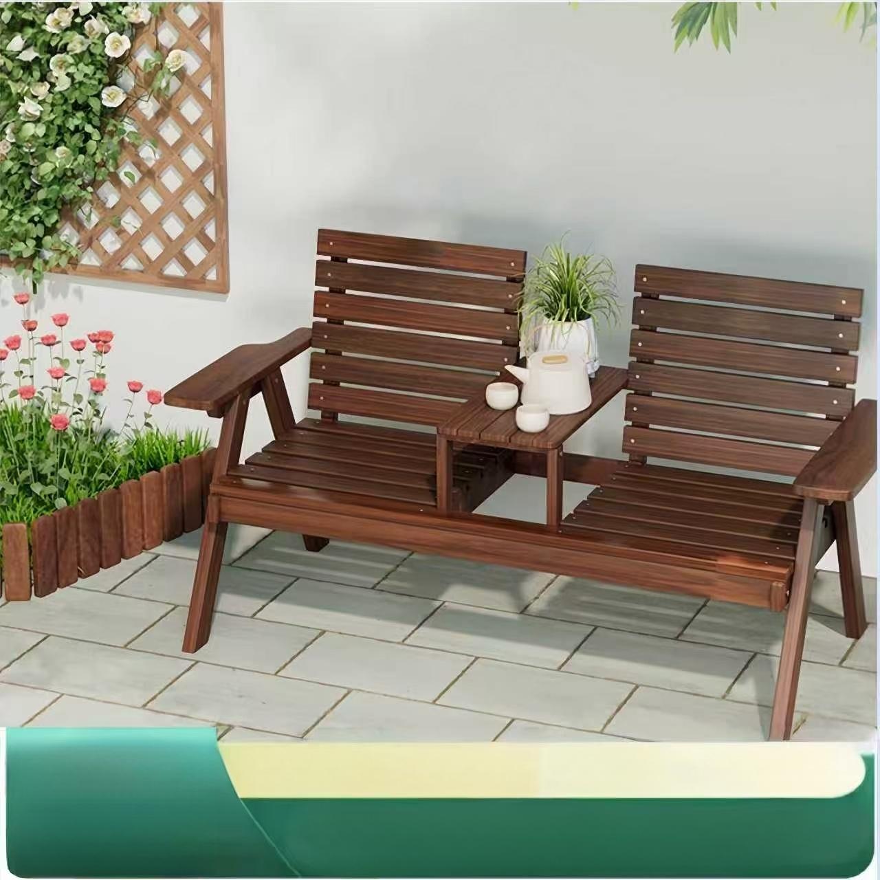 팔걸이 야외용 야외의자 야외원목의자 테라스의자 발코니 아웃도어 야외등받이의자 - 상세 이미지 2