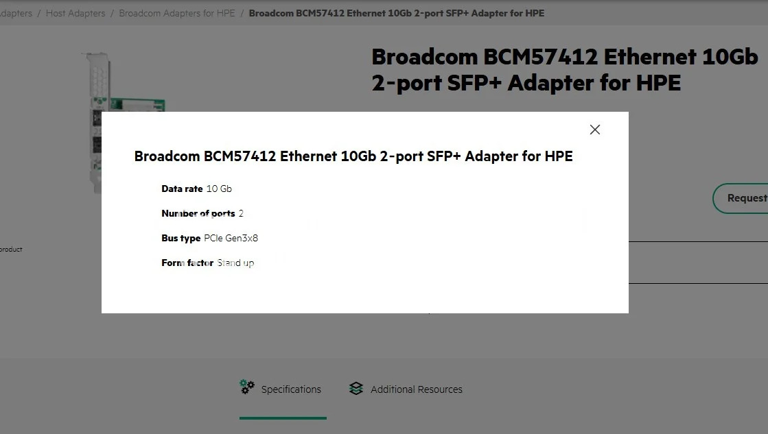 hp호환EBroadcom BCM57412 이더넷 10Gb 2포트 SFP 어댑터P26259-B21