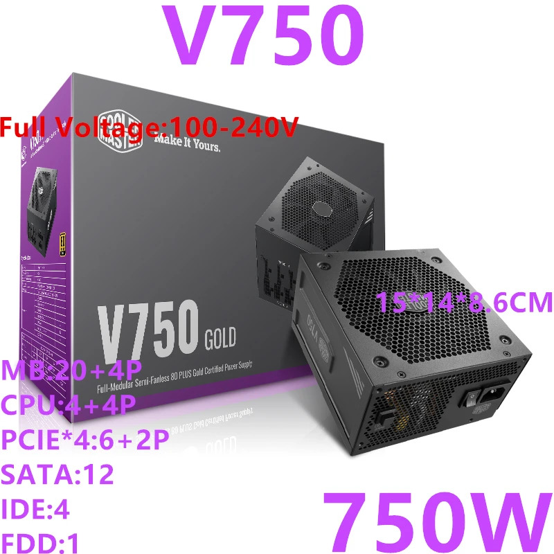 쿨러 마스터 750W 전원공급장치 V750 MPY-7501-AFAAGV새 원본 PSU