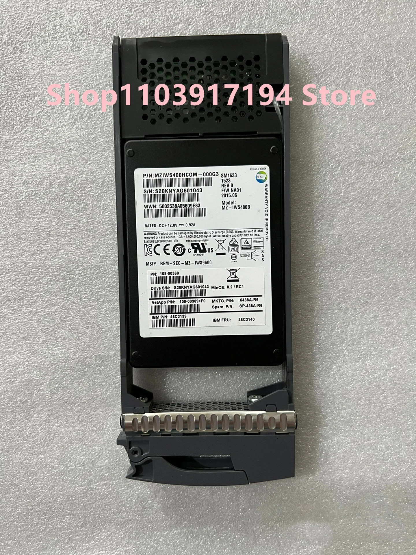 NetApp X438A-R6 SP-438A-R6 솔리드 스테이트 하드 400gb SAS SSD 46C3140 46C3139 DS2246 ds224c