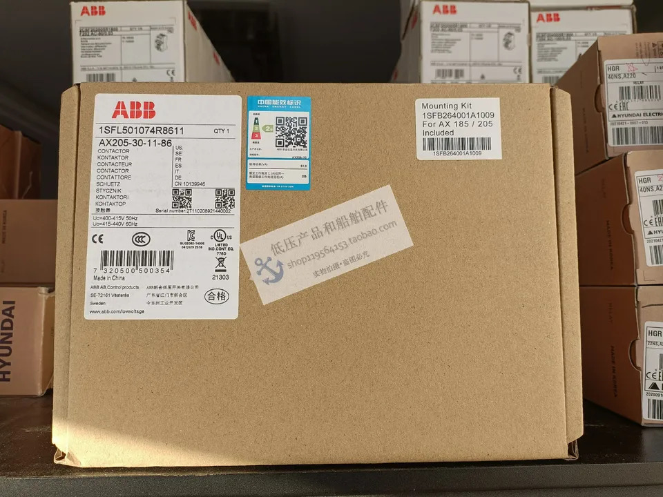 오리지널 ABB AC 접촉기 AX205-30-11-86 코일 전압 415-440VAC 60Hz 신