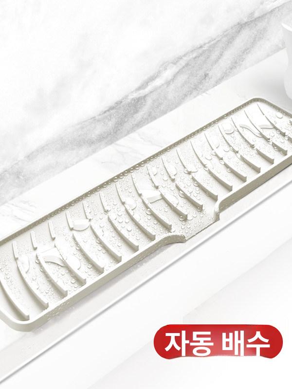 실리콘 싱크대물막이 차단 주방용 화이트 높이 워터펜스 직선 물튀김방지 반투명 물튐 - 상세 이미지 2
