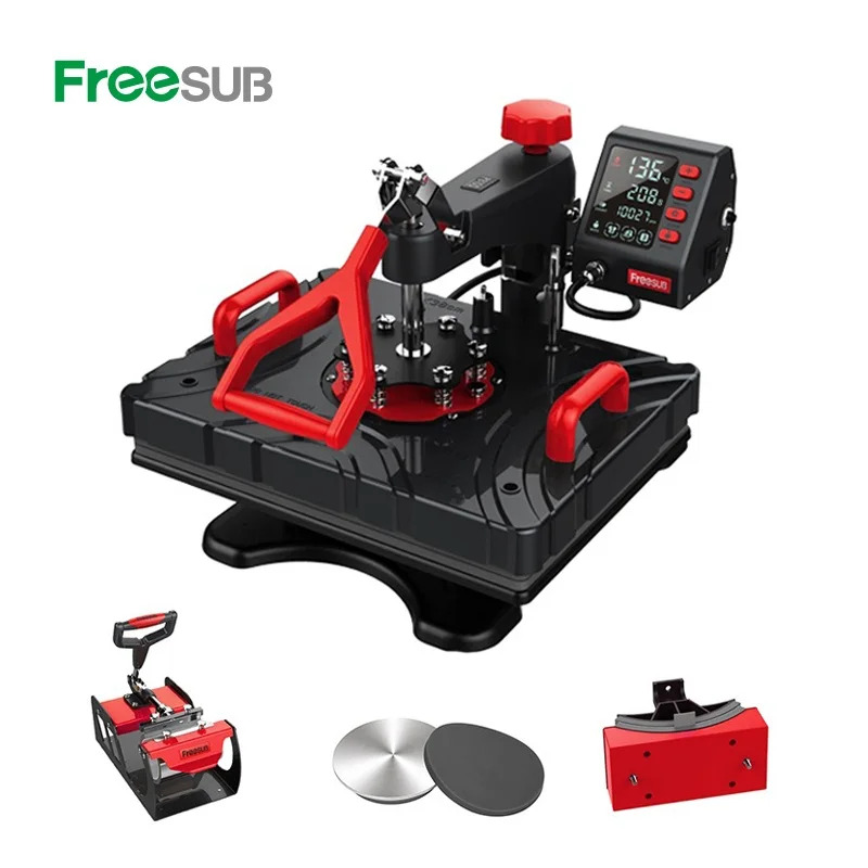 FreeSUB 5 in 1 콤보 열 프레스 기계 머그컵 승화 티셔츠 인쇄기계 P8100-5