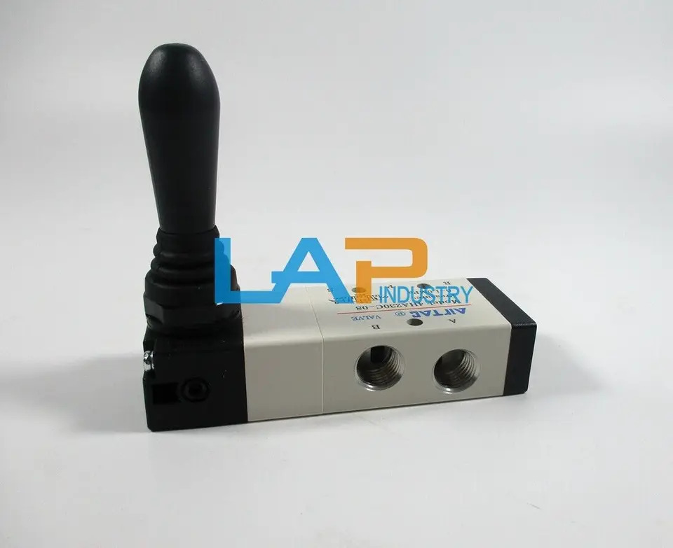 AirTAC 4HA230C-08 수동 밸브 3위치 5방향 레버 0 0.8MPa신
