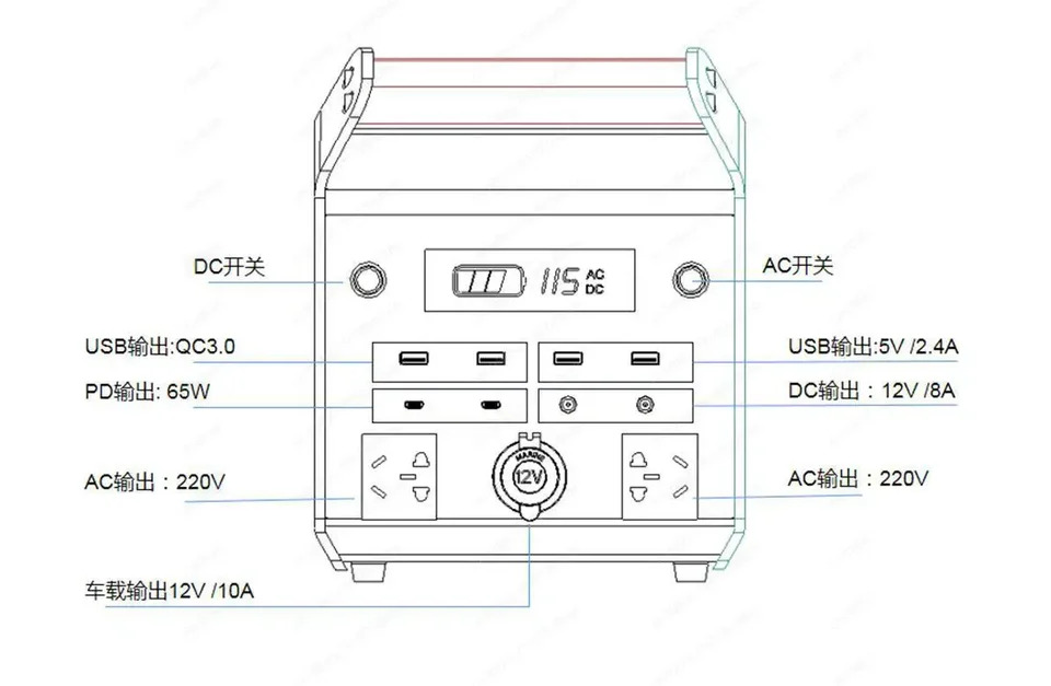 야외 모바일 에너지 저장 방수 UPS 전원공급장치 300W 휴대비상