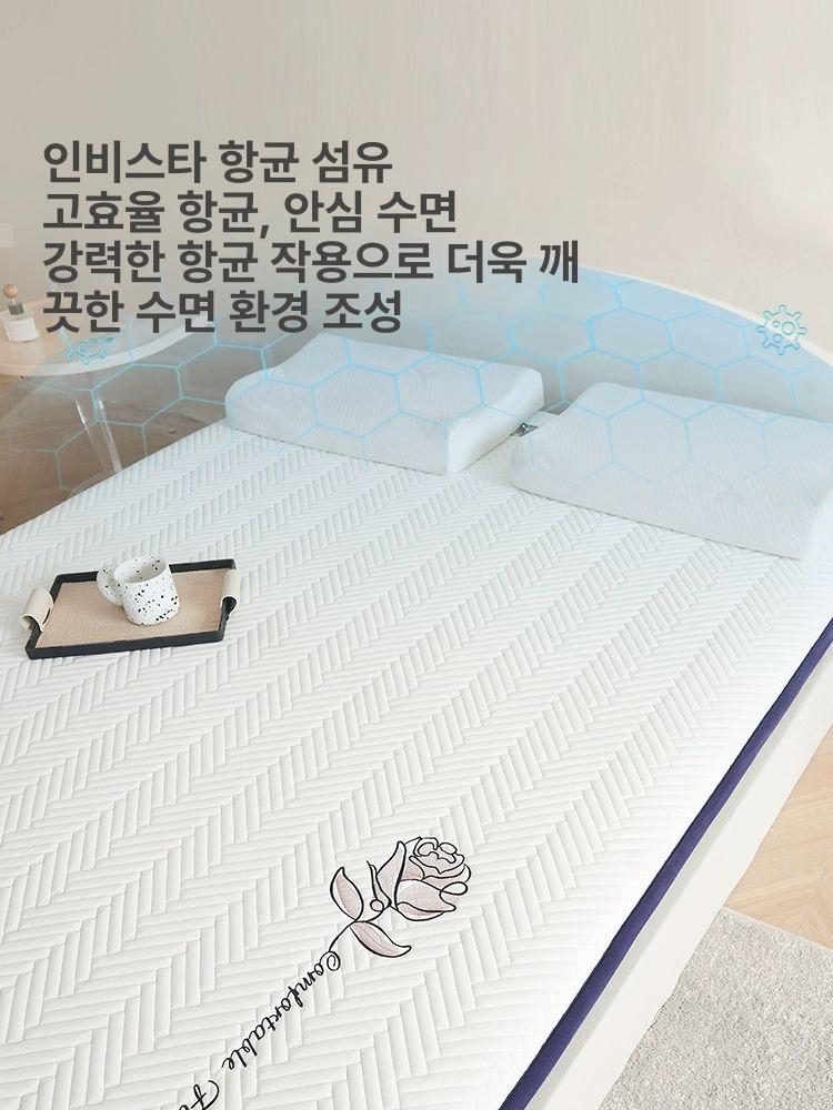접히는 토퍼리스 화이트 바닥 매트리스 메쉬 두께 단단한 베드 항균타입 간이침대 - 상세 이미지 3