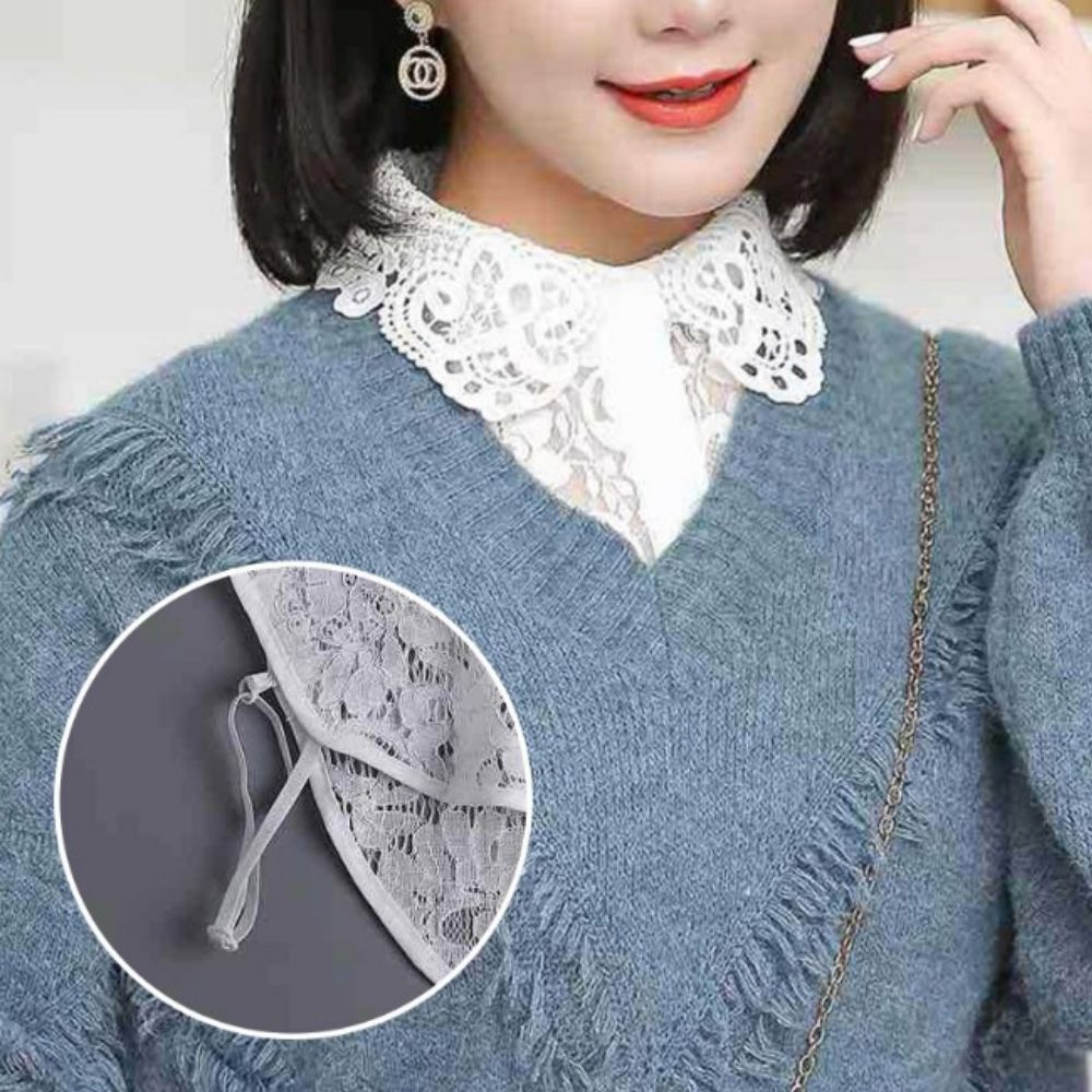 목레이스카라 프릴페이크카라 여성페이크 탈부착 넥 - 상세 이미지 5