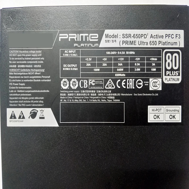 SeaSonic 저소음 냉각팬 전원공급장치PSU 전원공급장치 SSR-650PD SSR-550GD 550W 650W