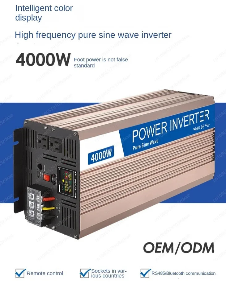 고전력 오프 그리드 순수 사인파 인버터 4000W12 24 48V 110 220V