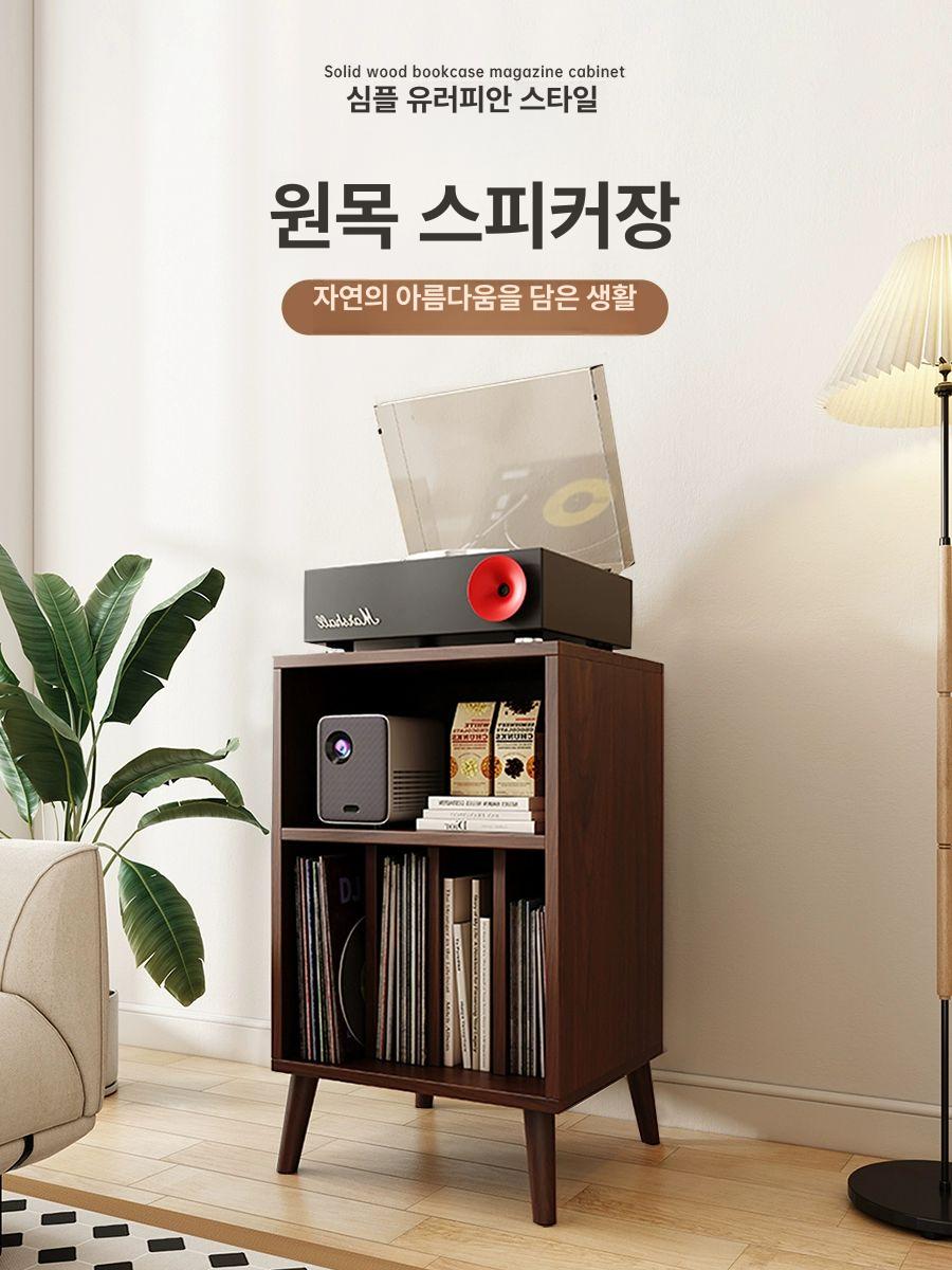 원목 보관함 캐비닛 정리함 인테리어 거실 수납함 선반 진열장 서랍 레트로 도어 - 상세 이미지 3