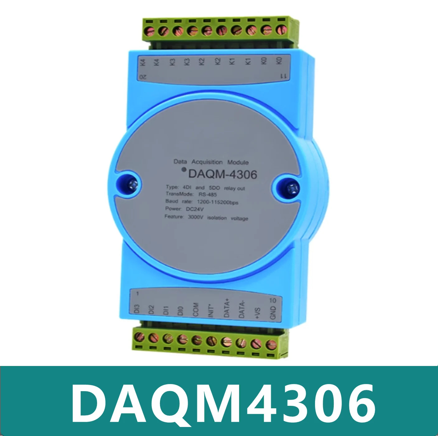 DAQM4306 5방향 릴레이 출력 디지털 스위칭 값RS485 모드모듈4DI 입력