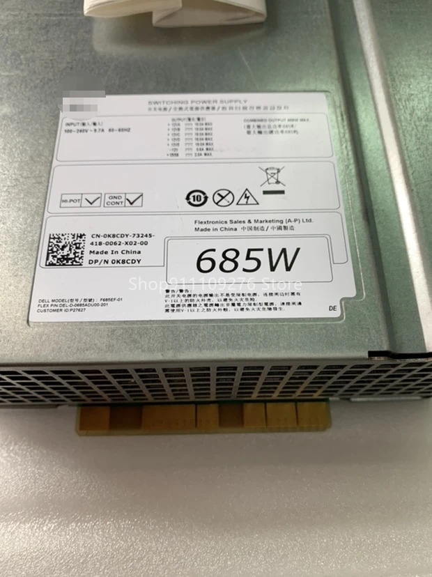 DELL T5810 T7910 오리지널 리퍼 PSU 워크스테이션 전원공급장치 F685EF-01