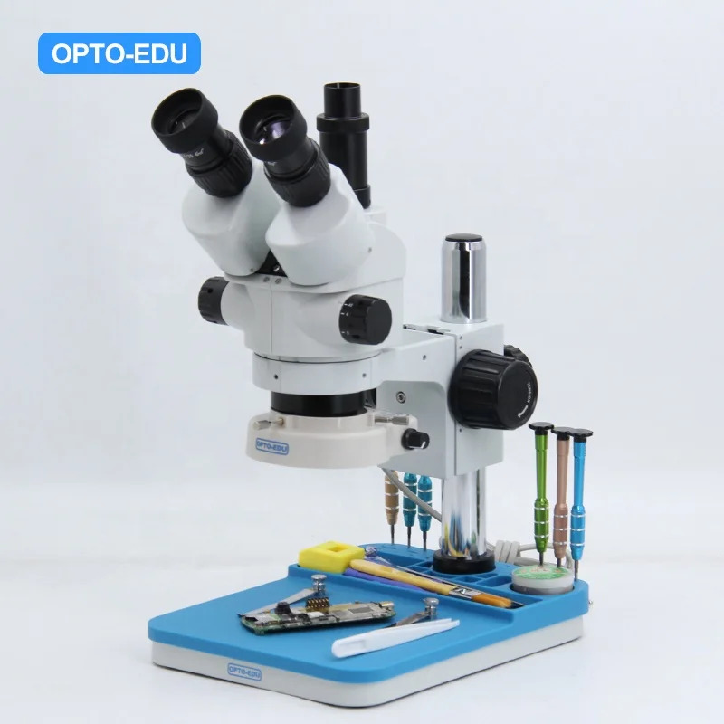 OPTO-EDU A23.1503 고화질 전쌍안 스테레오 줌 Led 모바일 현미경 Mikroba
