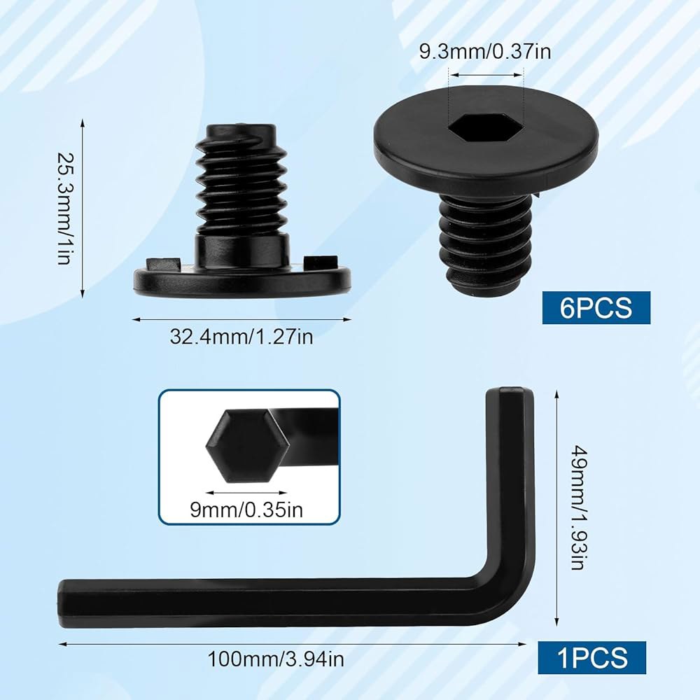 6pcs 교체용 선캐스트 저장 창고용 쇼트 볼트, 플라스틱 스크류 블랙 창고, 육각 드라이버가 장착된 차양 볼트 액세서리, 창고와 호환되는 부품 - 상세 이미지 3