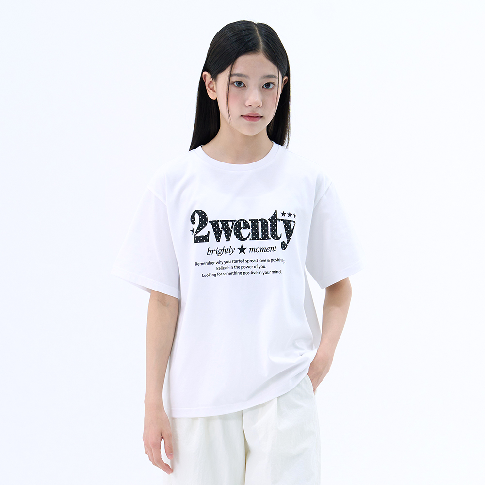 더데이걸 도트 레터 박시 반팔티 TGRA26315 - 상세 이미지 4