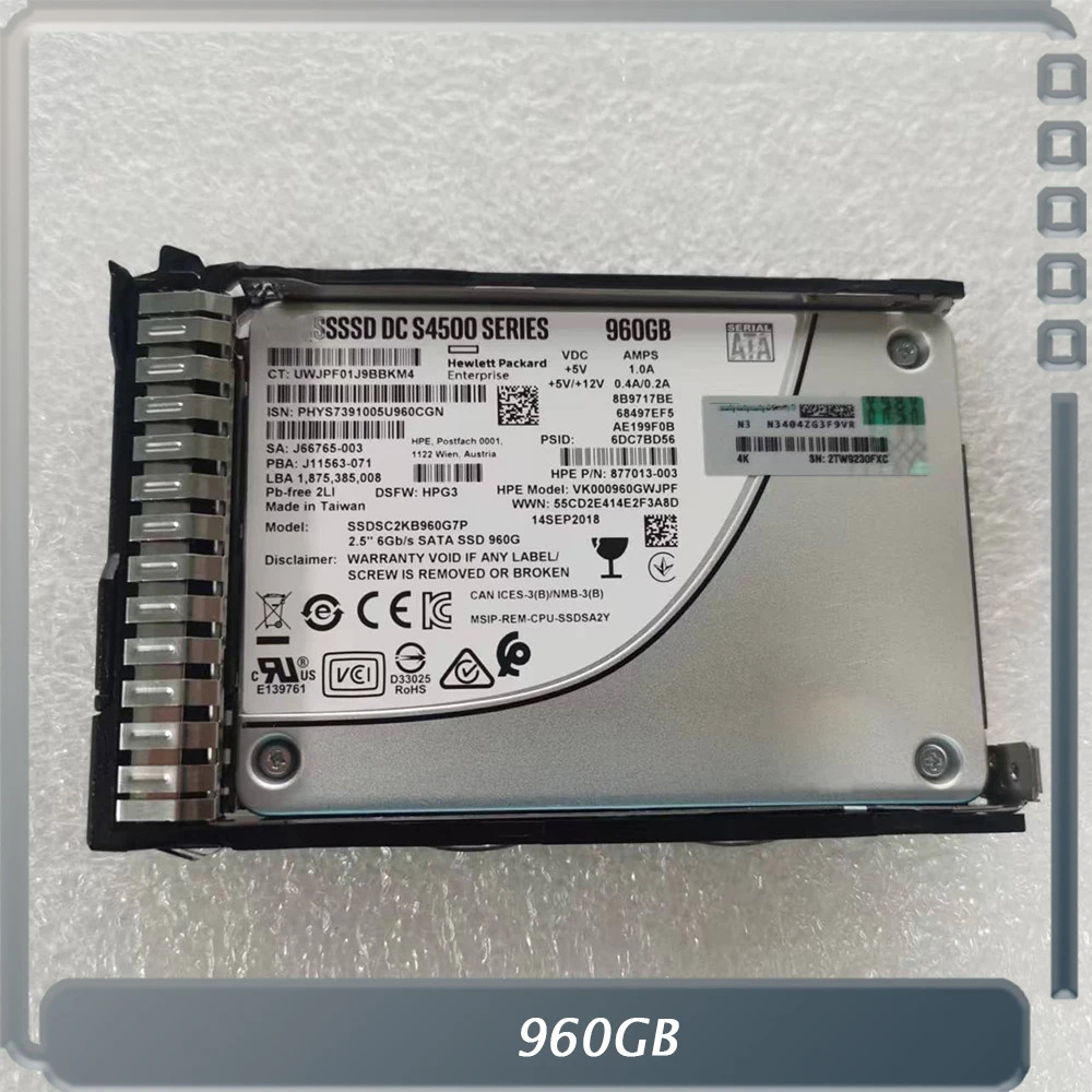 hp호환E960GB 877013 -003 S4500 SSD SATA3 SSDSC2KB