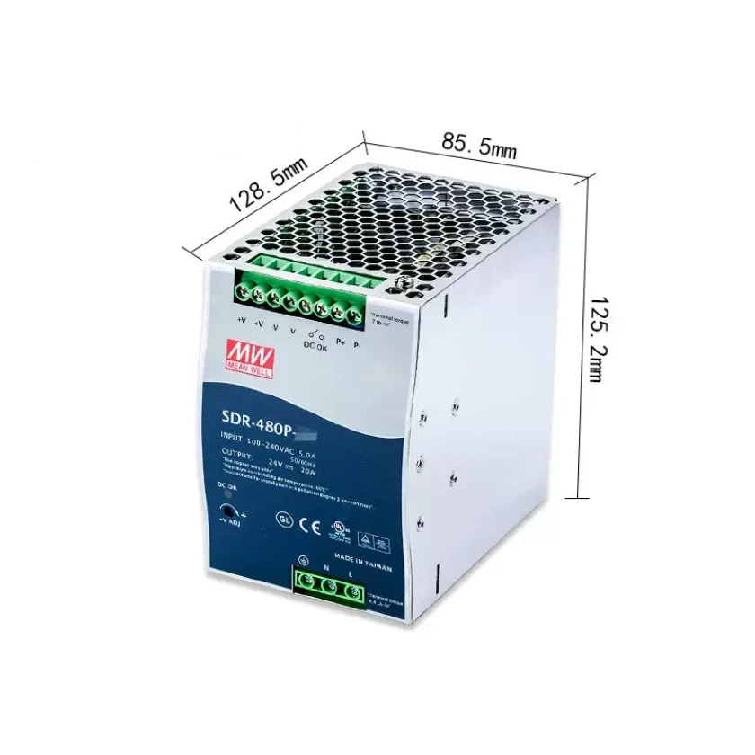MEAN WELL SDR-480P-24 SDR-480P-48 480W 단일 레일 PFC 병렬 기능 포함