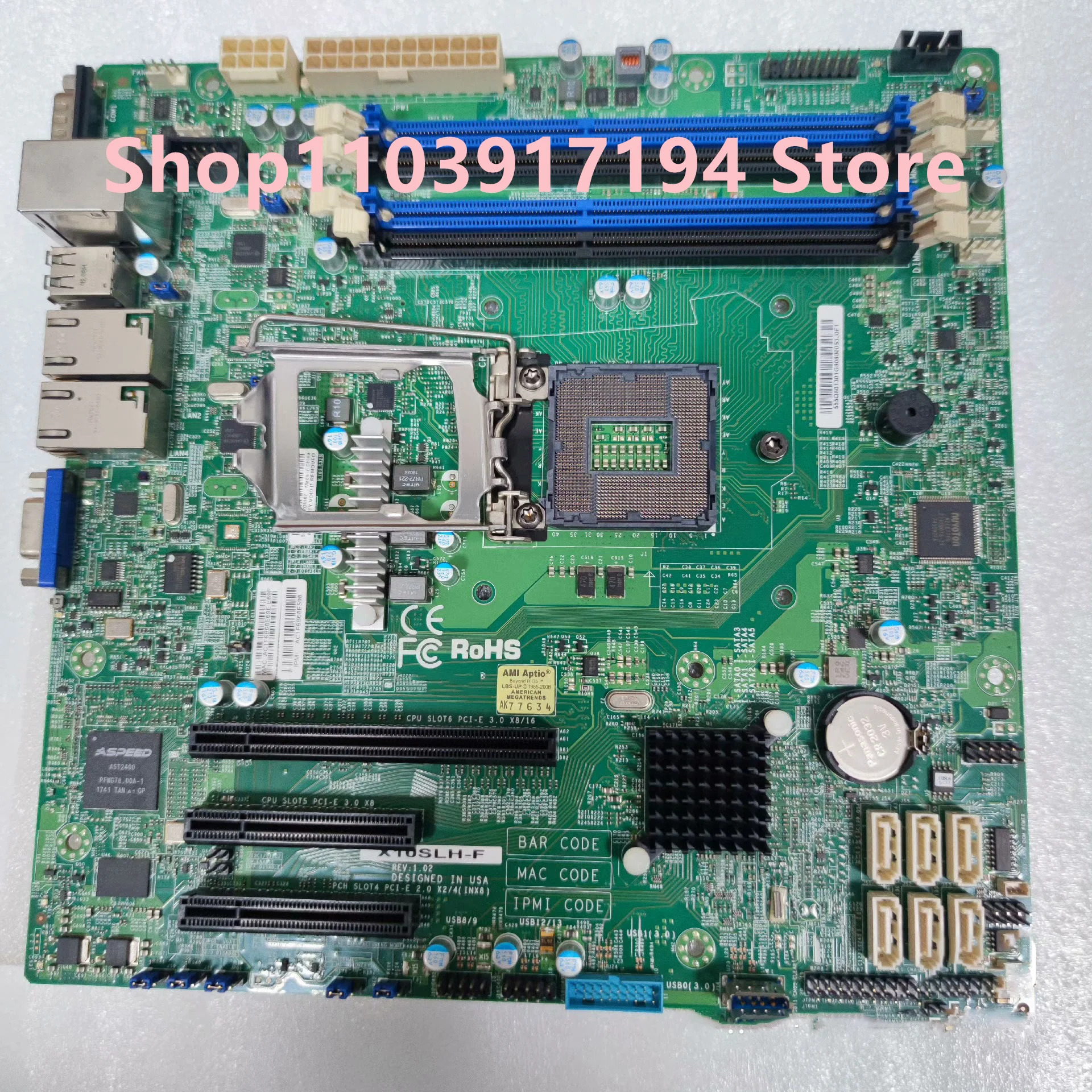 슈퍼 X10SLH-F 서버 마더보드 1150 핀 6 SATA 3.0 지지대 E3-1230V3