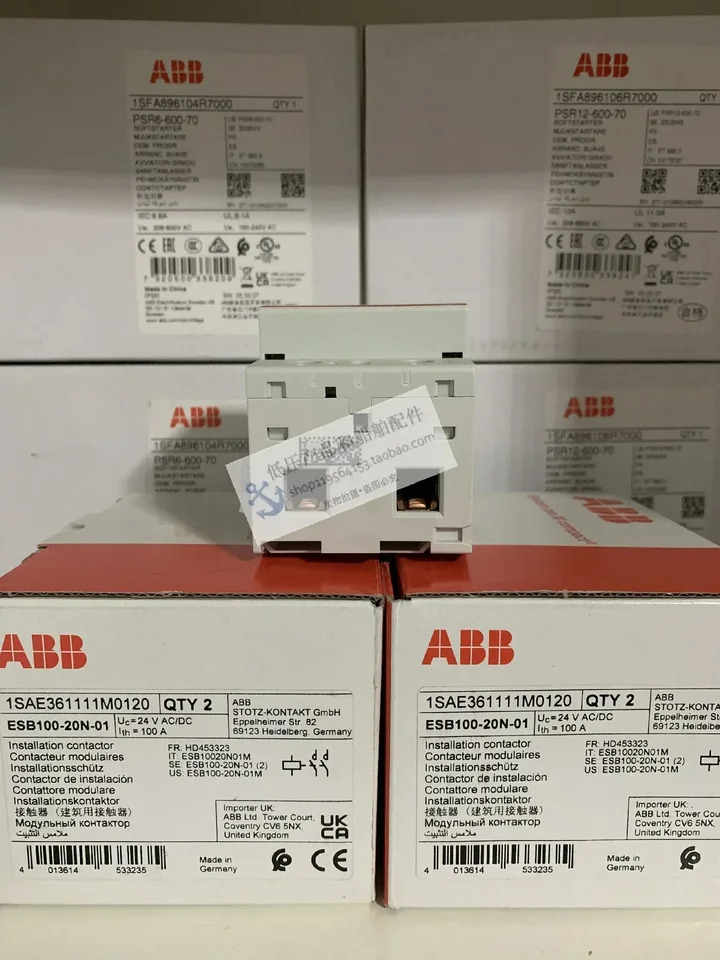 오리지널 ABB 빌딩 접촉기 ESB100-20N-01 코일 24VAC/DC 60Hz 신
