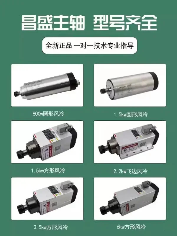 기계 스핀들 모터 사각 공냉식 800W/1.5/2.2/3.5/4.5/6KW