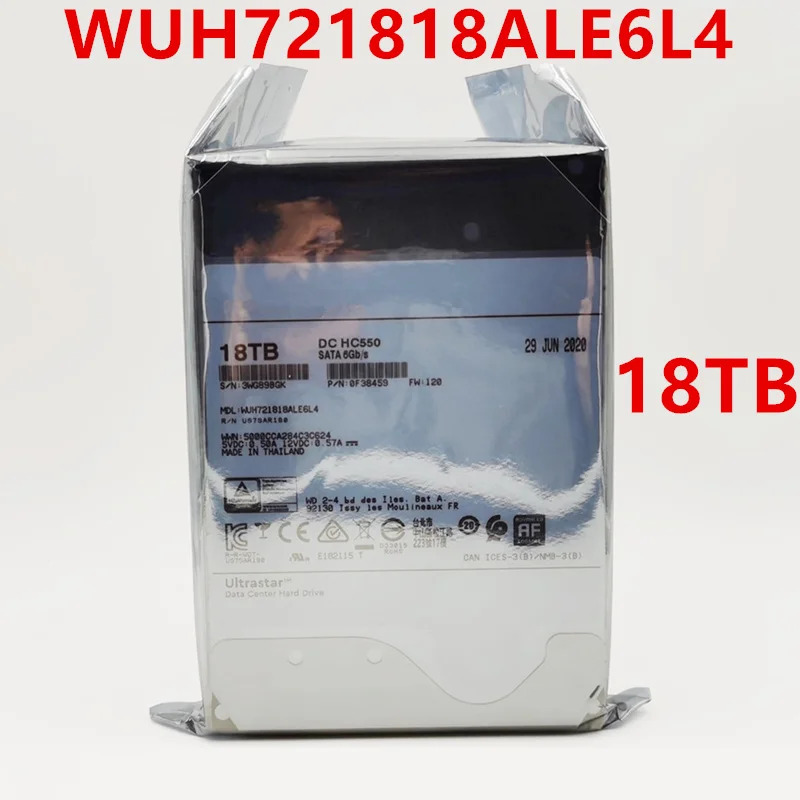 엔터프라이즈 내부 하드 오리지널 HDD WD 18TB 3.5 인치 SATA 6 Gb/s 512MB 7200RPM WUH721818ALE6L4 신