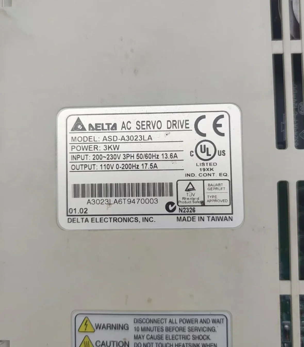 리퍼 서보 드라이브 ASD-A3023LA 3KW
