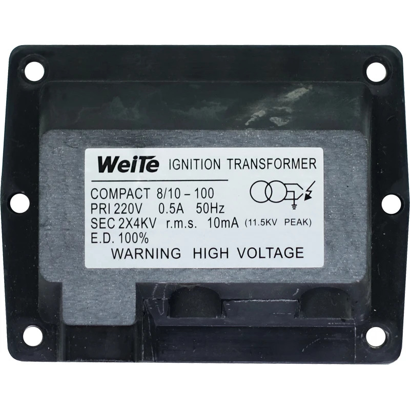 WeiTe 점화 트랜스포머 컴팩트 피크 워링 고전압 8/10-100 PRI220V 0.5A 50HZ SEC 2X4KV 10mA ED100 % 11.5KV