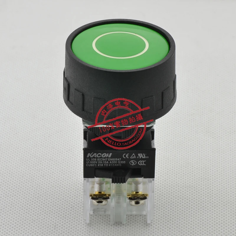 Kaikun KACON 푸시 버튼 스위치 자체 재설정 K22-21 K25-21 K30-21 RGBYWK 플라스틱 보호 서클 1NO1NC 2NO 2NC22mm