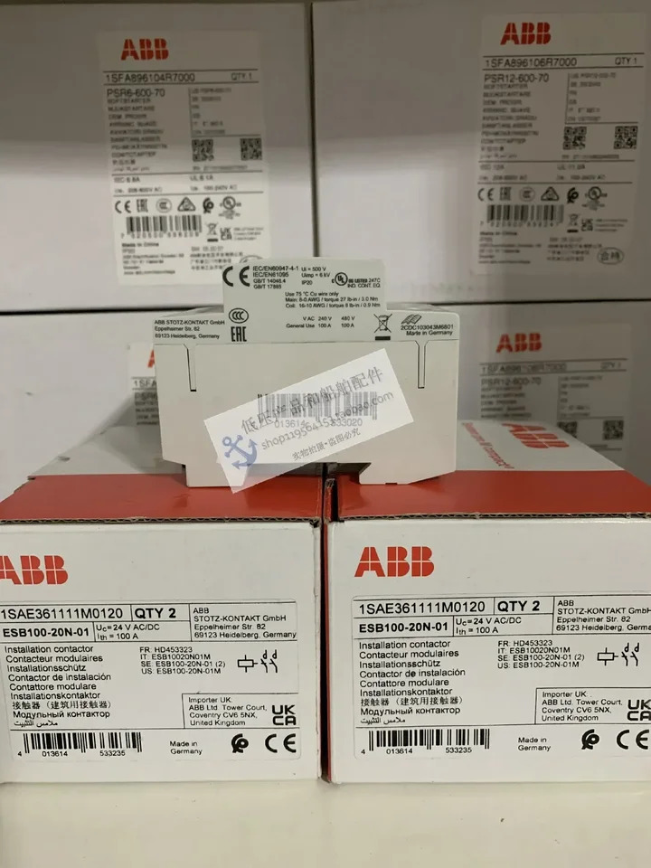 오리지널 ABB 빌딩 접촉기 ESB100-20N-01 코일 24VAC/DC 60Hz 신