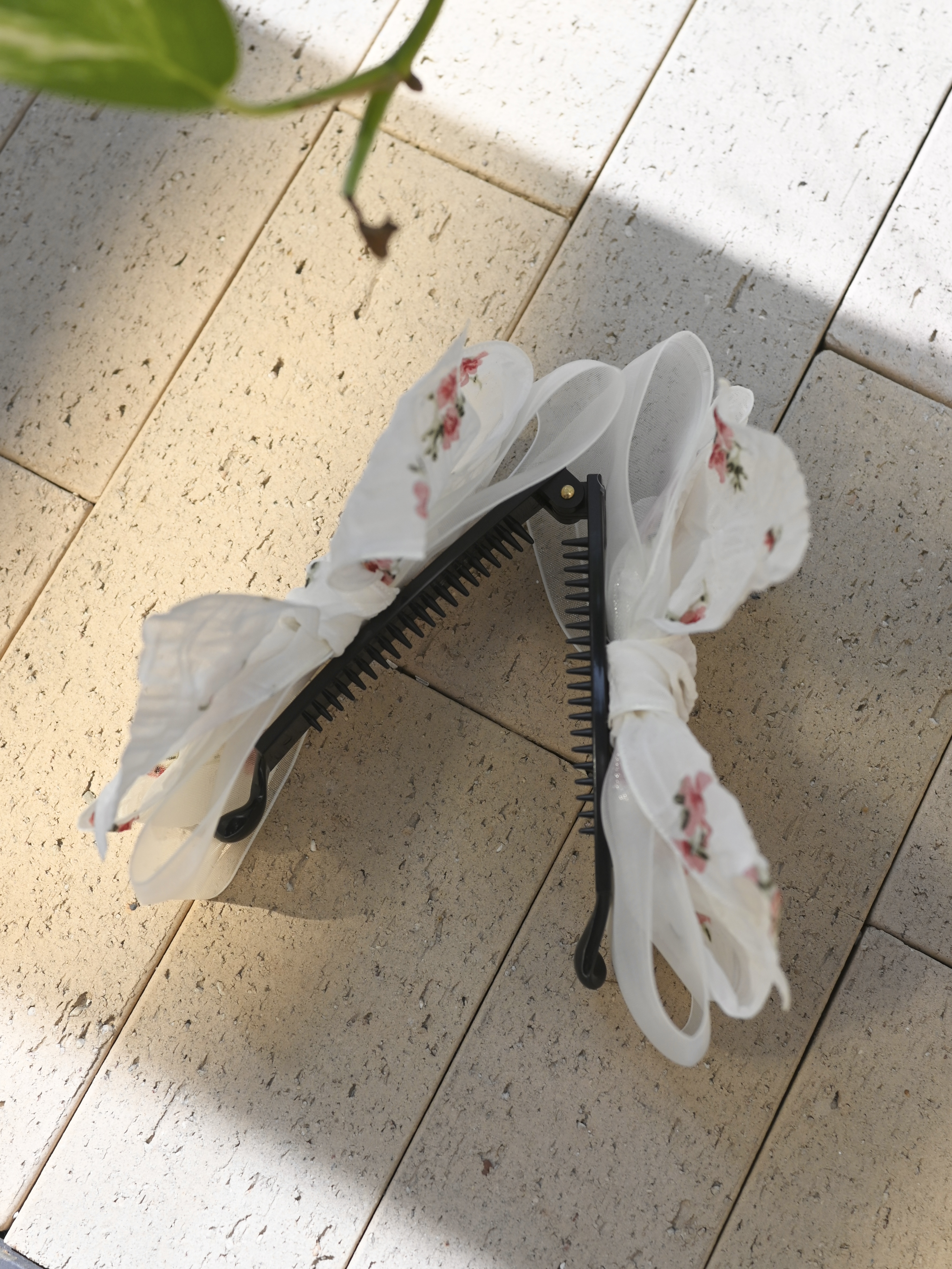 바나나핀 젠틀오간자 플라워 리본삔 올림머리집게 반묶음 10cm 핸드메이드 왕 빅 - 상세 이미지 5