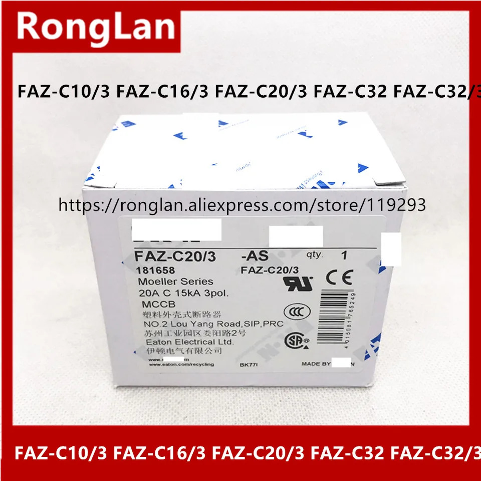 오리지널 FAZ-C10 FAZ-C16 회로 breaker-2PCS 3 FAZ-C20 FAZ-C32 10A 16A 20A 32A 15kA 3P 신