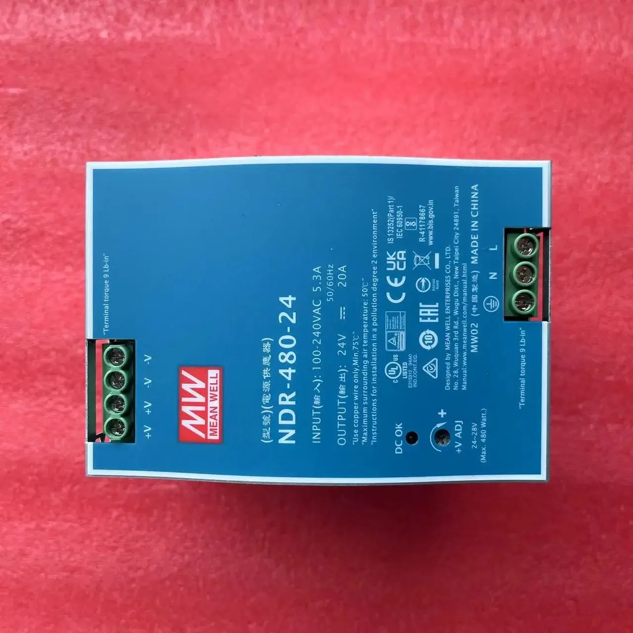 MEAN WELL NDR-480 NDR-480-24 NDR-480-48 480W 산업DIN 레일 단일 출력