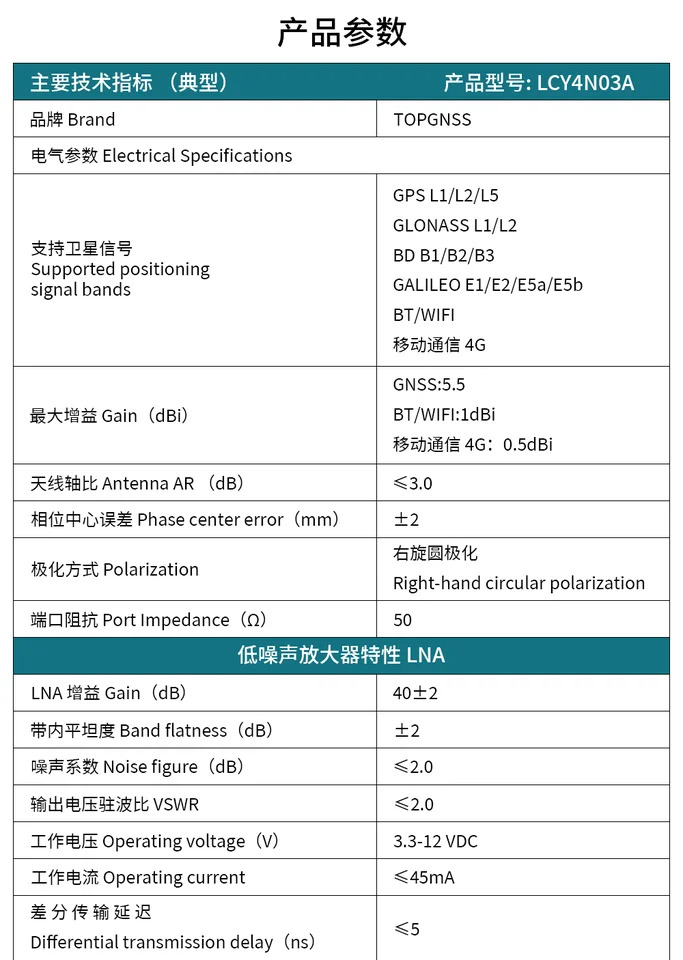 측정 안테나 GPS Beidou RTK 차동 고이득 멀티 시스템 BT/WIFI 통신 4G 호환 가능