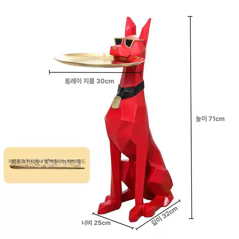 강아지 원목 키보관 트레이 테이블 반려견 거실 인테리어 소품 포인트 장식장 - 상세 이미지 4