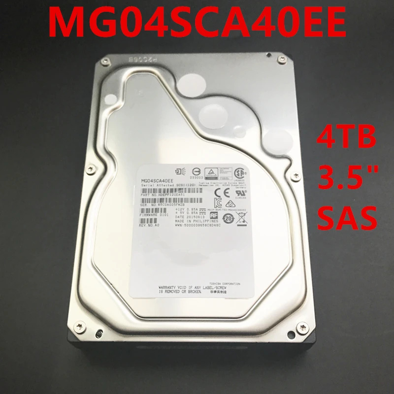 도시바호환오리지널 HDD 내부 엔터프라이즈 MG04SCA40EE 4TB 3.5 인치 SAS 12 Gb/s 128MB 7200RPM 신