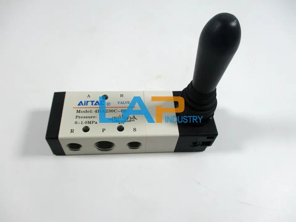 AirTAC 4HA230C-08 수동 밸브 3위치 5방향 레버 0 0.8MPa신