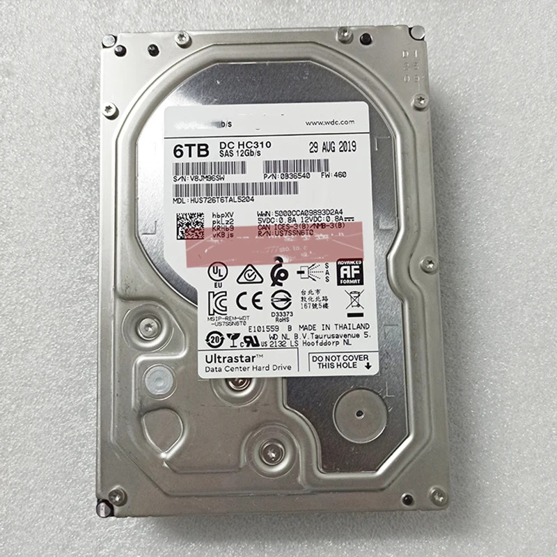 WD HC310 HUS726T6TAL5204 6T 3.5인치 7.2K SAS 12GB 엔터프라이즈 하드 용